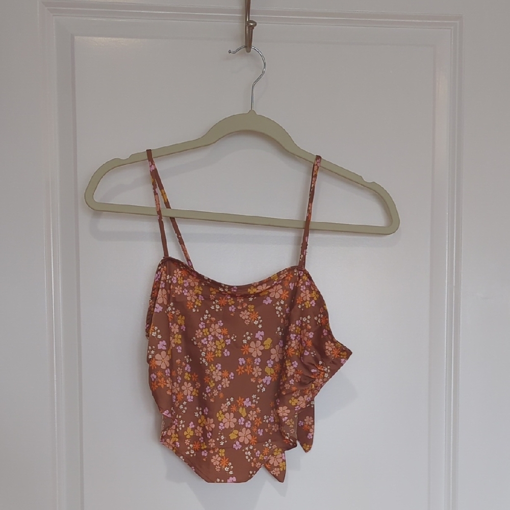 Pink Rose Tied Crop